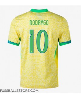 Günstige Brasilien Rodrygo Goes #10 Heimtrikot Copa America 2024 Kurzarm